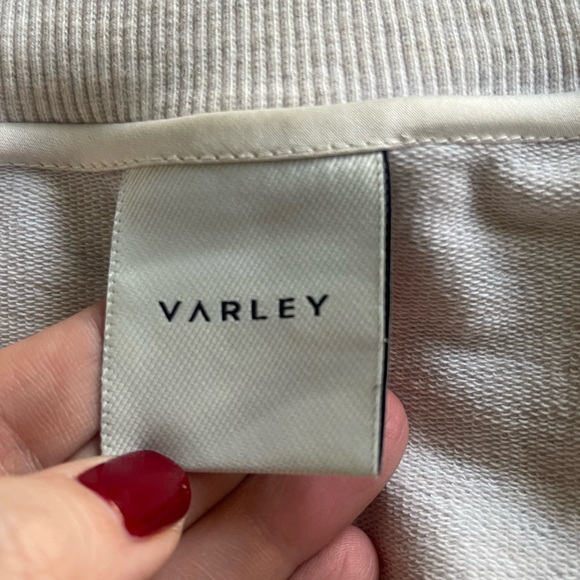 Varley Cortland Zip Jacket High Neck Ivory Marl Cream Size Med Athleisure travel - Picture 8 of 10